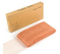 Filet en cuivre, 12,5 cm * 10 m,filet en cuivre pur à 100%, treillis en cuivre roulé, bloqueur d'écart pour la construction de trous, protection des semis et des graines (10 m)