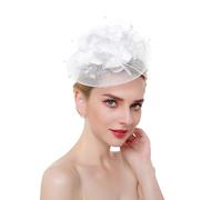 Filet En Maille Pour Femmes, Grandes Fleurs En Fleurs, Plumes, Chapeau, Pompon Perlé, Fête De Mariage, Pince À Cheveux, Couvre-Chef De Mariée