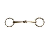 Mors 2 anneaux en cyprium pour cheval Feeling Doré 135 mm