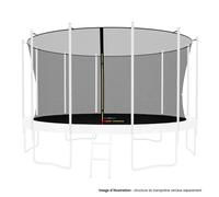 Filet Intérieur De Sécurité Pour Trampoline Avec Bouchons Hauts De Perches Et Ficelle : Ø 13ft/ 400 Cm, 12 Perches - Noir