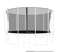 Filet Intérieur De Sécurité Pour Trampoline Avec Bouchons Hauts De Perches Et Ficelle : Ø 14ft/ 427 Cm, 12 Perches - Noir