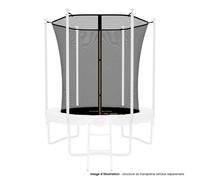 Filet Intérieur De Sécurité Pour Trampoline Avec Bouchons Hauts De Perches Et Ficelle : Ø 6ft/ 185 Cm, 6 Perches - Noir