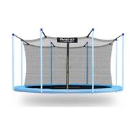 Filet intérieur pour trampoline - Neo-Sport - 397-404 cm - 13 pieds - 8 poteaux - Hauteur 180 cm - Fermeture éclair