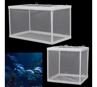 Lot de 2 filets d'isolation pour réservoir de poisson, boîte d'isolation pour aquarium, avec ventouse, filet d'isolation pour élevage
