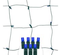 Filet lumineux d'extérieur à DEL Pro Christmas 1,2 x 1,8 m, bleu, fil vert | Lot de 100 filets lumineux de Noël de 5 mm sur une maille de 1,2 x 1,8 m ; couverture rapide pour les buissons