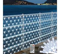 Filet Lumineux d'extérieur pour Buissons, 6 × 3 m 408 LED Lumières de Fée Extérieures, Cristal, Connectable, Étanche, Télécommande, Minuterie pour Jardin, Patio, Balcon, Clôture (Blanc)