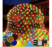 Filet Lumineux extérieur Guirlande lumineuse IP44 Multicolore 2x2M 144LEDs, Mémoire,8 mode,Pour sapins,buissons