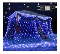 Filet Lumineux extérieur Guirlande lumineuse maille IP44 Bleu 4x6M 660LEDs,Mémoire,8 mode,Pour Jardin,Noël,Fête
