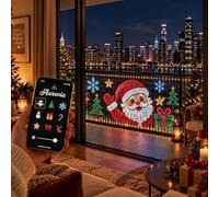 Filet lumineux LED intelligent pour Noël, lumières intelligentes | Applique Bluetooth DIY RGB pour mur extérieur fenêtre avec télécommande, USB IP65 étanche, 4 tailles (256-1536 LED)
