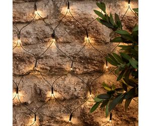 Filet Lumineux Solaire de 1 x 1 m, à 100 LED Blanc Chaud Rechargeable par USB