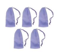 Filet moussant de Nettoyage de Visage exfoliant de Sac économiseur de Poche de Savon de Maille avec Le Cordon pour Le Lavage du Visage de Corps Doux PE Violet 5 pièces