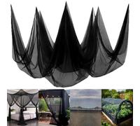 Filet Moustiquaire Noir, 2,4 m × 6 m Filet Anti Insecte, Filet de Protection Jardin, Filets Anti Oiseaux, Filets Anti Insecte Potager, pour Couverture de Jardin, Terrasse, Extérieur et Fenêtres