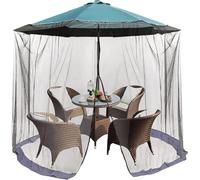 Filet Moustiquaire Pour Parasol-OKSTENCK 10 x 7.5ft Tente en Maille suspendue,100% Polyester,Filet Léger Avec Porte à Fermeture éclair Et Corde Ajustable,Convient à La Table Parapluie Extérieure（Noir）
