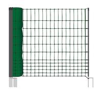 Filet Non-électrifiable 50m H : 112cm Vert 15 piquets Double Pointe clôture électrique volaille