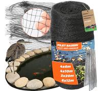 Filet Oiseaux Filet de Protection - 4 x 10 m Filet Anti-Oiseaux pour étang 20 g/m²-Noir, Filet Protection Maille Fine pour Bassin, Arbres, fruitiers