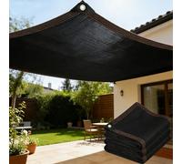 Filet Ombrage 360 x 760 cm Coupe-Vent Perméable à l'eau, avec Bordure, avec Œillets Voile d'ombrage avec Œillets pour Serre Jardin Pergola Pet House, Noir
