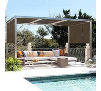 Filet Ombrage Terrasse Beige Ombrage Terrasse Voile d'ombrage Imperméable Rectangulaire 2x3 Toile Ombrage Extérieur 4x4 Rectangulaire,brown-4x4m