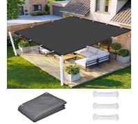 Filet Ombrages Protection Solaire 2 x 7.5 m Tissu Polyester UV Protection avec Oeillets Toile Ombrage Auvent pour Terrasse Extérieure et Pelouse, Gris Foncé