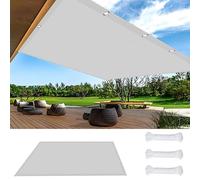 Filet Ombrages Protection Solaire 6.4 x 6.5 m Tissu Polyester UV Protection avec Oeillets Filet Solaire pour Extérieur Camping et Pelouse, Blanc