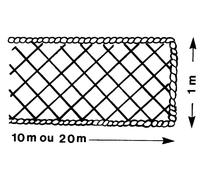 FILET PÉRIPHÉRIQUE ALTRAD 1 M X 10 M AVEC RALINGUE Ø 8 MM - P6227