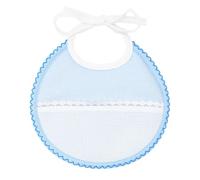 Filet - Petit Bavoir Rond, Accessoire Pratique pour Bébé et Facile à Broder, Bavoir Souple Éponge de Coton Coloré avec Poche en Toile Aida, 100% Made in Italy, Couleur Ciel