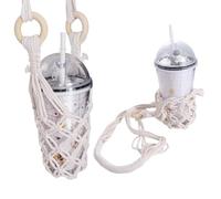 Filet porte-bouteille en macramé de style bohème en corde de coton au crochet pour bouteille de vin fait à la main pour la maison, un anniversaire, un voyage