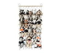 Filet pour jouets en peluche - Support de rangement pour animaux en peluche, organisateur bohème à 4 couches | Rangement de jouets doux Boho, filet de jouets en macramé réglable en hauteur, support