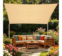 Filet Protection Solaire 1.3 x 1.4 m Anti UV Renforce Épaissir Voile Ombrage avec Œillets pour Couverture Végétale Serre Jardin Pergola Patio Lawn Pet House, Couleur Crème