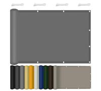 Filet Protection Solaire 100 x 200 cm Imperméable Protection, UV Store Pare-Soleil avec Œillets pour Balcon, Serre, Plantes, Terrasse, Clapier, Piscine, Gris Clair