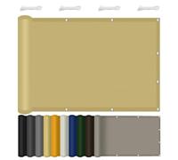 Filet Protection Solaire 130 x 330 cm Imperméable Protection, UV Store Pare-Soleil avec Œillets pour Balcon, Serre, Plantes, Terrasse, Clapier, Piscine, Couleur Crème