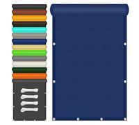 Filet Protection Solaire 180 x 350 cm Imperméable Protection, UV Toile Ombrage Auvent avec Oeillets et Cordons pour Patio Jardin, Terrasse, Extérieur, Balcon, Bleu Foncé