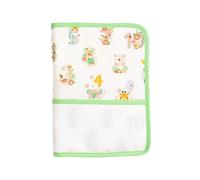 Filet - Protège carnet de santé à broder animaux et chiffres, personnalisable avec broderie au point de croix, Made in Italy, Vert