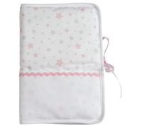 Filet - Protège Carnet de Santé à Broder, Motifs Étoilés, Bande Aïda À Personnaliser - Prénom, Motifs, Date de Naissance, Idée Cadeau de Naissance, Fabriqué en Italie, Rose