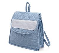 Filet - Sac à dos maternelle pour enfants | Matériaux de haute qualité | Insert en toile aida personnalisable | Fermeture avec bouton pratique | Bleu clair| Dim. 27 x 28 x 5 cm