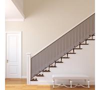 Filet Securite Enfant 70 x 500 cm Résistant Aux Intempéries, Solide et Réglable, et Aux Tractions, Balustrade Escalier Filet, Filets Protections Escaliers pour Les Bébés, Marron