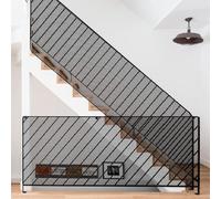 Filet Securite Escalier 85 x 470 cm Robuste et Réglable Filet de Grille de Décoration de Terrasse Extérieure Protection Balcon pour Escalier, Balustrade, Balcon, Noir