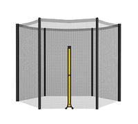 Filet sécurité remplacement pour trampoline 4/4,6/6/8/10/12/13/14/16 pieds, filet de clôture avec fermeture éclair à double extrémité, adapté aux trampolines à cadre rond(120cm-6Poles-4ft)