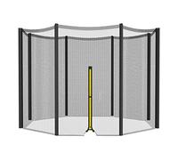 Filet sécurité remplacement pour trampoline 4/4,6/6/8/10/12/13/14/16 pieds, filet de clôture avec fermeture éclair à double extrémité, adapté aux trampolines à cadre rond(306cm-8Poles-10ft)