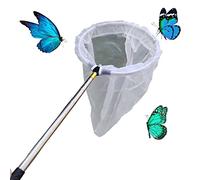 Filet télescopique à insectes et papillons pour attraper les insectes, poignée en acier inoxydable extensible de 38,1 cm à 150 cm