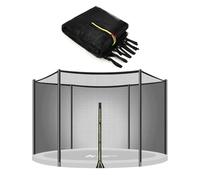 Filet Trampoline Ø 426 427 430 cm 8 Barres, Filet Remplacement de Sécurité pour Trampoline 426 427 430 cm 8 Barres, Filet de Protection Résistant aux UV avec Fermeture Éclair, Couleur Noir