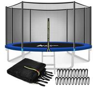 Filet Trampoline Ø 426 427 430 cm 8 Barres, Filet Remplacement de Sécurité pour Trampoline 426 427 430 cm 8 Barres, Filet de Protection Résistant aux UV avec Fermeture Éclair, Couleur Noir