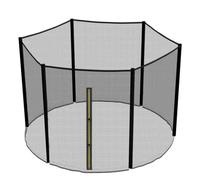 Filet Trampoline 305cm - 6 Barres - Hauteur 180 cm - Fourreau Extérieur