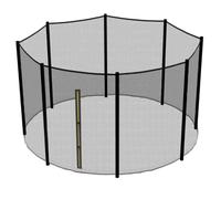 Filet Trampoline 360cm à 370cm - 8 Barres - Hauteur 180 cm - Fourreau Extérieur