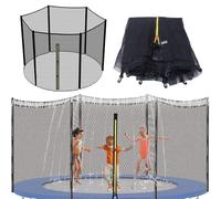 filet Trampoline de diamètre 6/8/10/12/13/14/16 pi, filet de sécurité de remplacement pour trampoline à cadre rond à poteau droit de 6/8/12 pouces, hors cadre et poteau(10ft-6 poles)