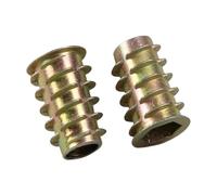 Filetage en alliage de Zinc M4 M5 M6 M8, for insertion de bois, tête d'entraînement hexagonale à bride, écrous de meubles, longueur de sélection 8mm à 25mm, 10 à 50 pièces(M 6 x 15 50pcs)