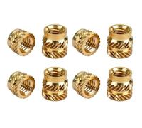 Filetage femelle moleté à enfoncer à chaud, Écrous moletés en laiton thermofusible, plusieurs tailles, for imprimante 3D, construction automobile, artisanat(Length 2.5mm 50pcs,M5(OD 7.5mm))