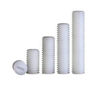 Filetage métrique M3 M4 M5 M6 M8 M10, Nylon Blanc PA66, Plastique isolé, extrémité Plate Fendue, sans tête, vis de réglage des boulons(15mm,M8 20pcs)