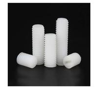 SEIDER Filetage métrique M3 M4 M5 M6 M8, Nylon Blanc, Plastique isolé, Pointe Plate Fendue, sans tête, vis de réglage, 10 à 50 pièces(20mm,10pcs M6)