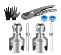 Fileteuse à tuyaux avec filières à ciseaux, outils à main robustes et | kit 7 pièces de filetage extérieur de tuyaux pour réparation à domicile, construction industrielle, plomberie