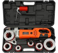 Fileteuse électrique portable 2300 W, avec 6 filières et coffret, moteur réversible plomberie